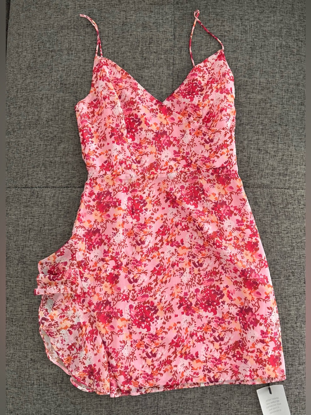 superdown Pink Floral Spaghetti Strap Slip Dress